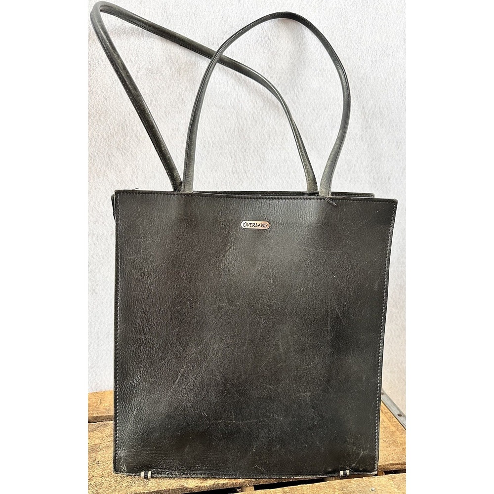 Overland Purse Shoulder Bag Black Leather Travel Business